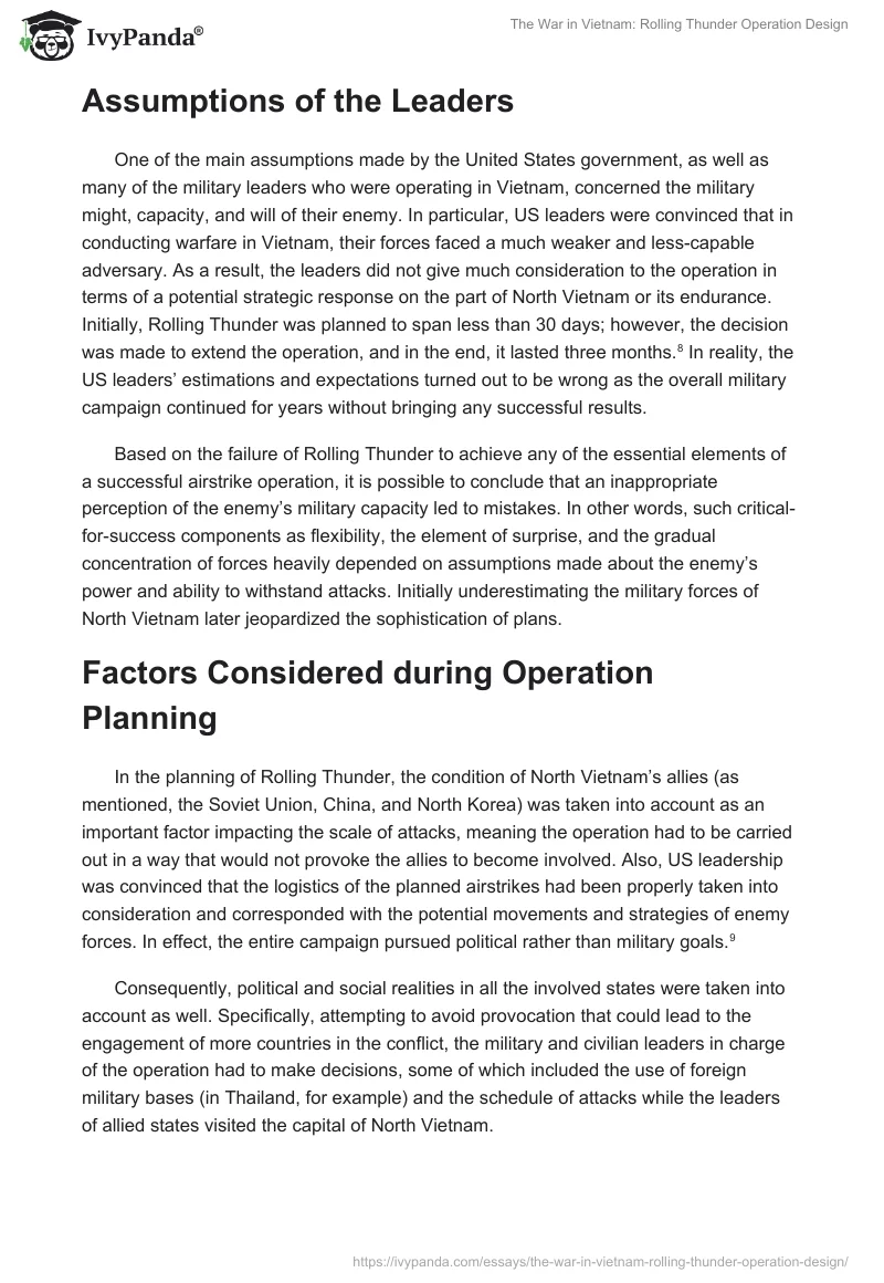 The War in Vietnam: Rolling Thunder Operation Design. Page 3