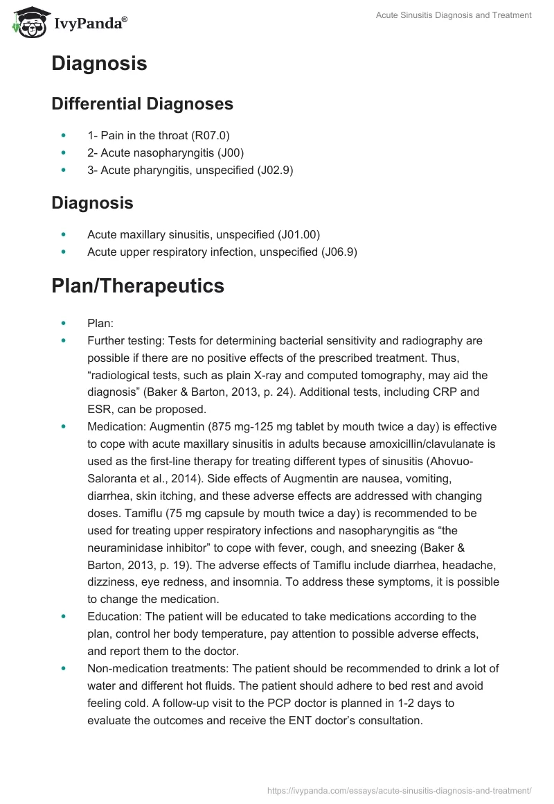 Acute Sinusitis Diagnosis and Treatment. Page 4