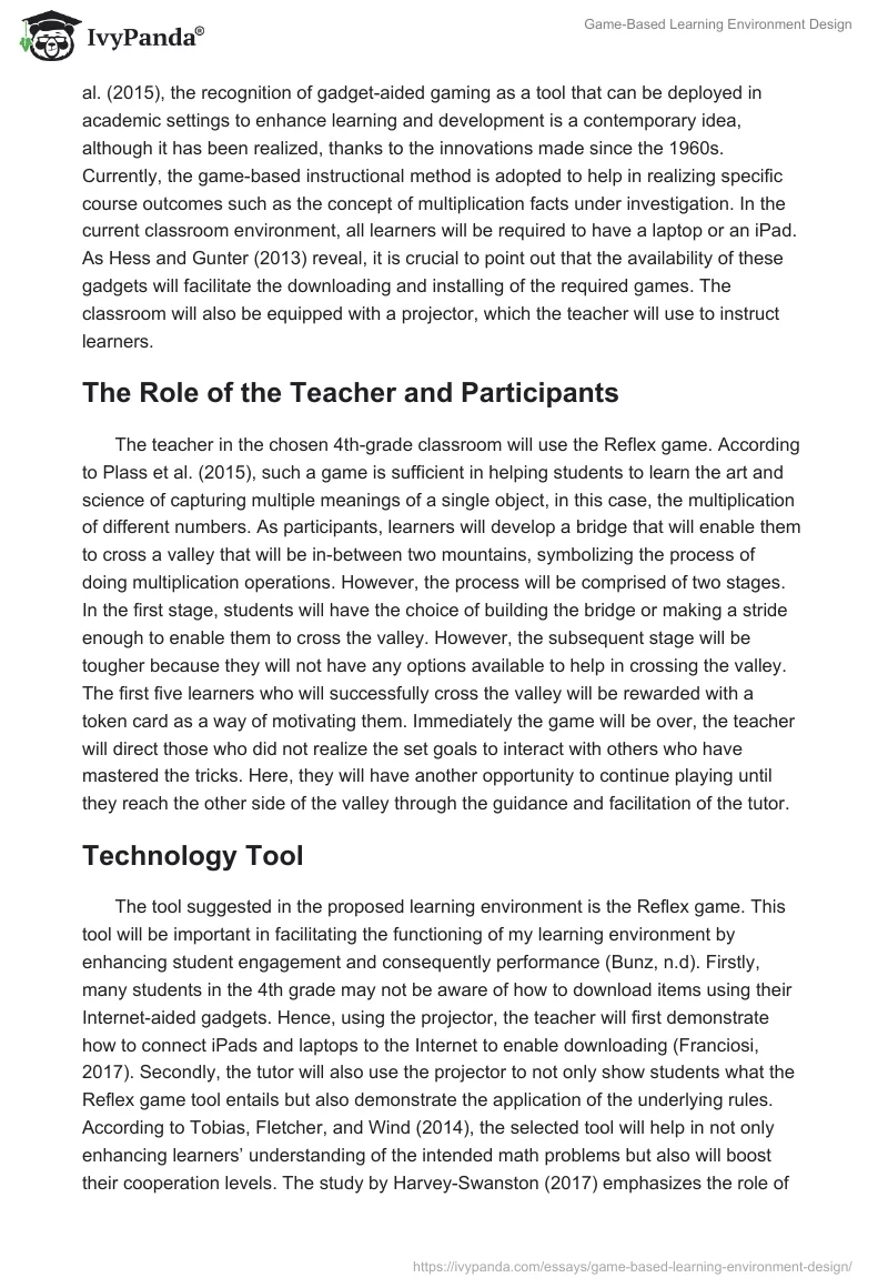 Game-Based Learning Environment Design. Page 3