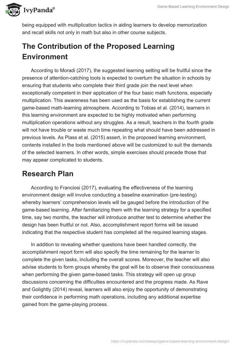 Game-Based Learning Environment Design. Page 4