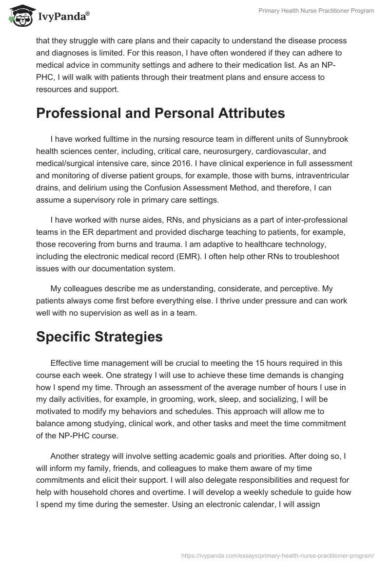 Primary Health Nurse Practitioner Program. Page 2