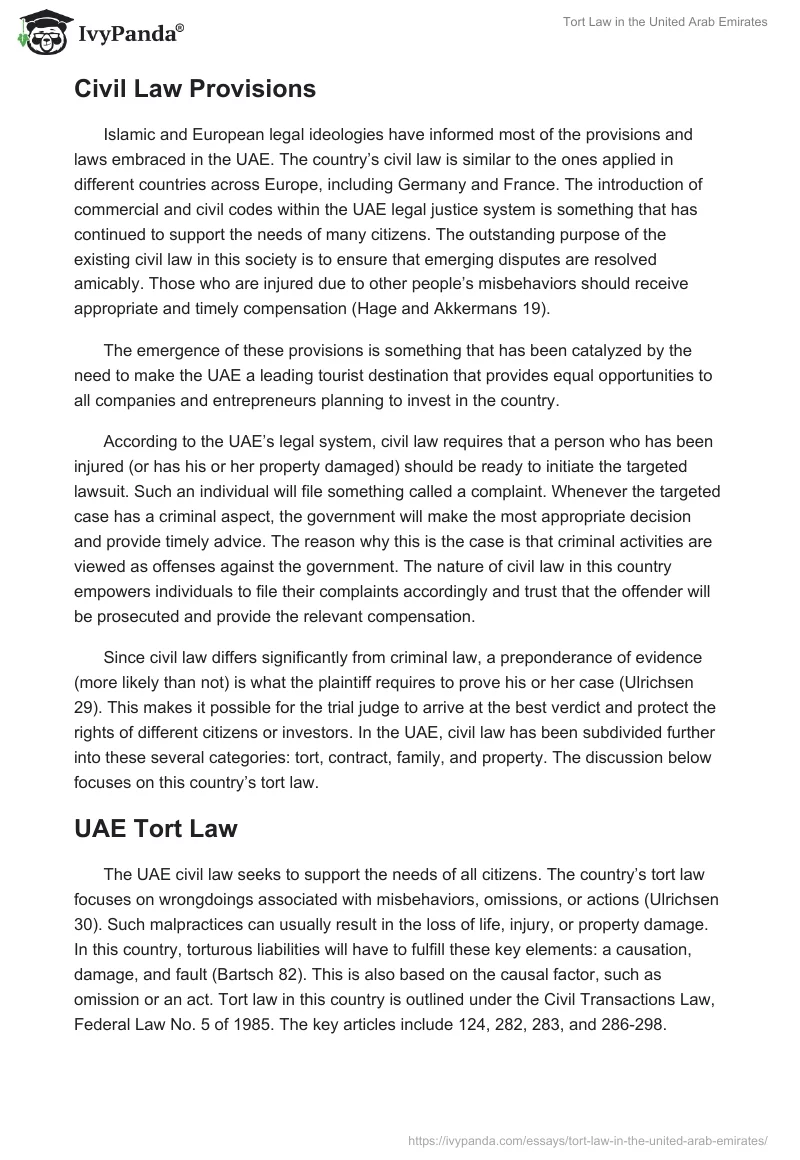 Tort Law in the United Arab Emirates. Page 2