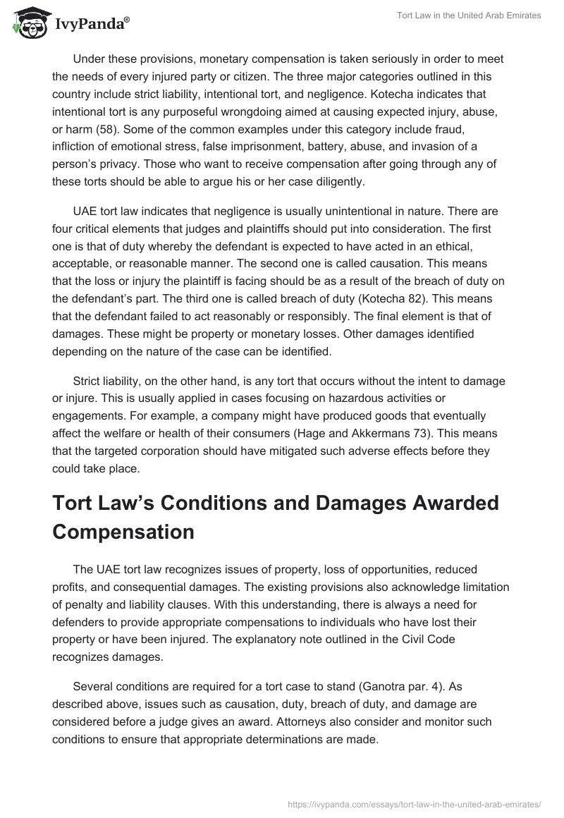 Tort Law in the United Arab Emirates. Page 3