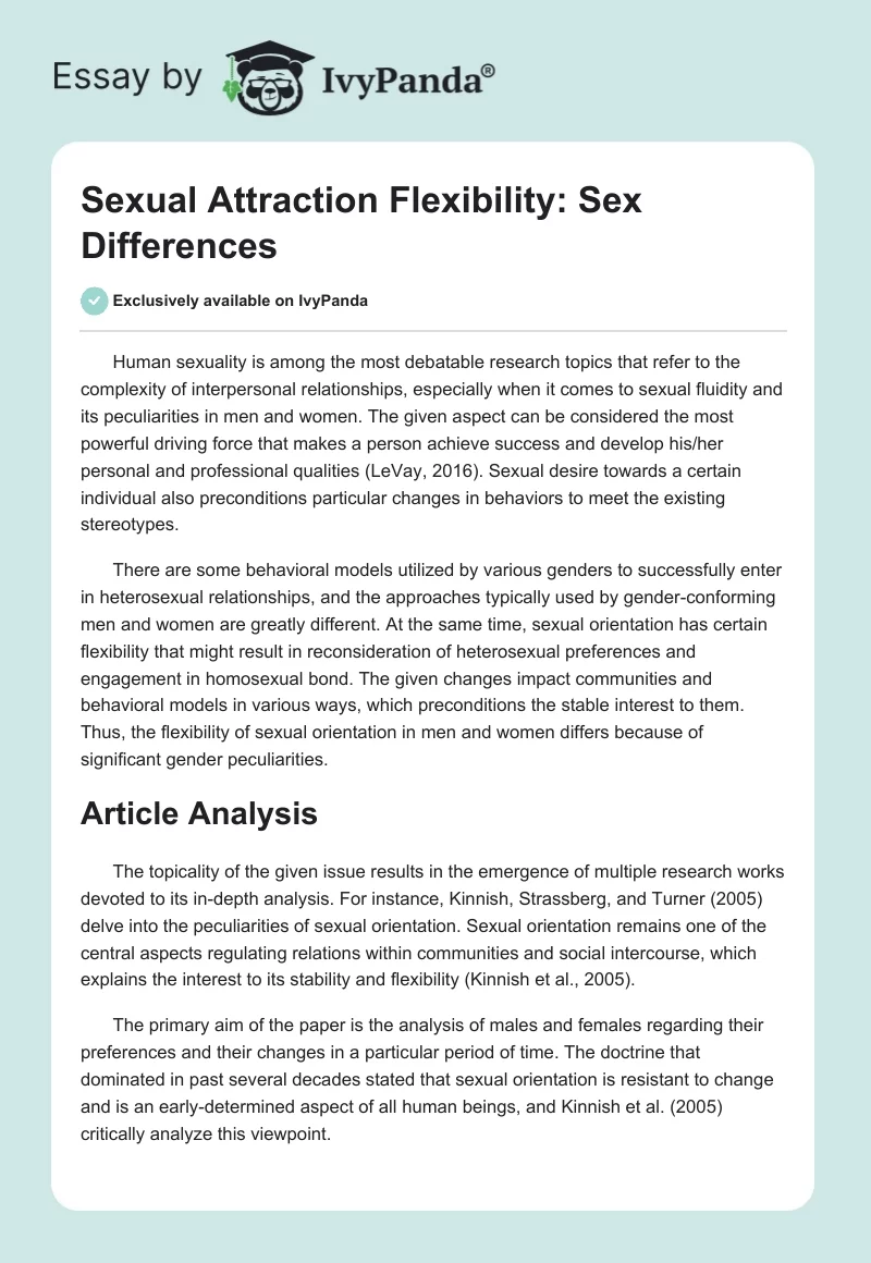 Sexual Attraction Flexibility: Sex Differences. Page 1