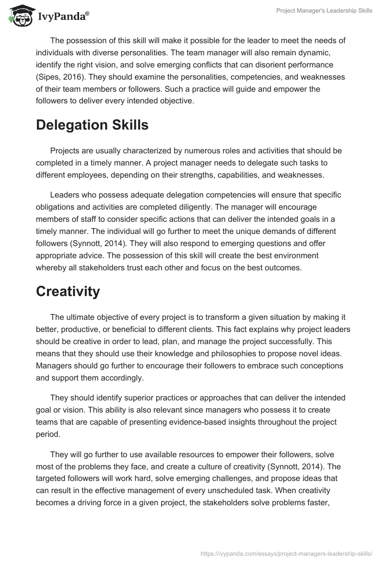 Project Manager's Leadership Skills. Page 2