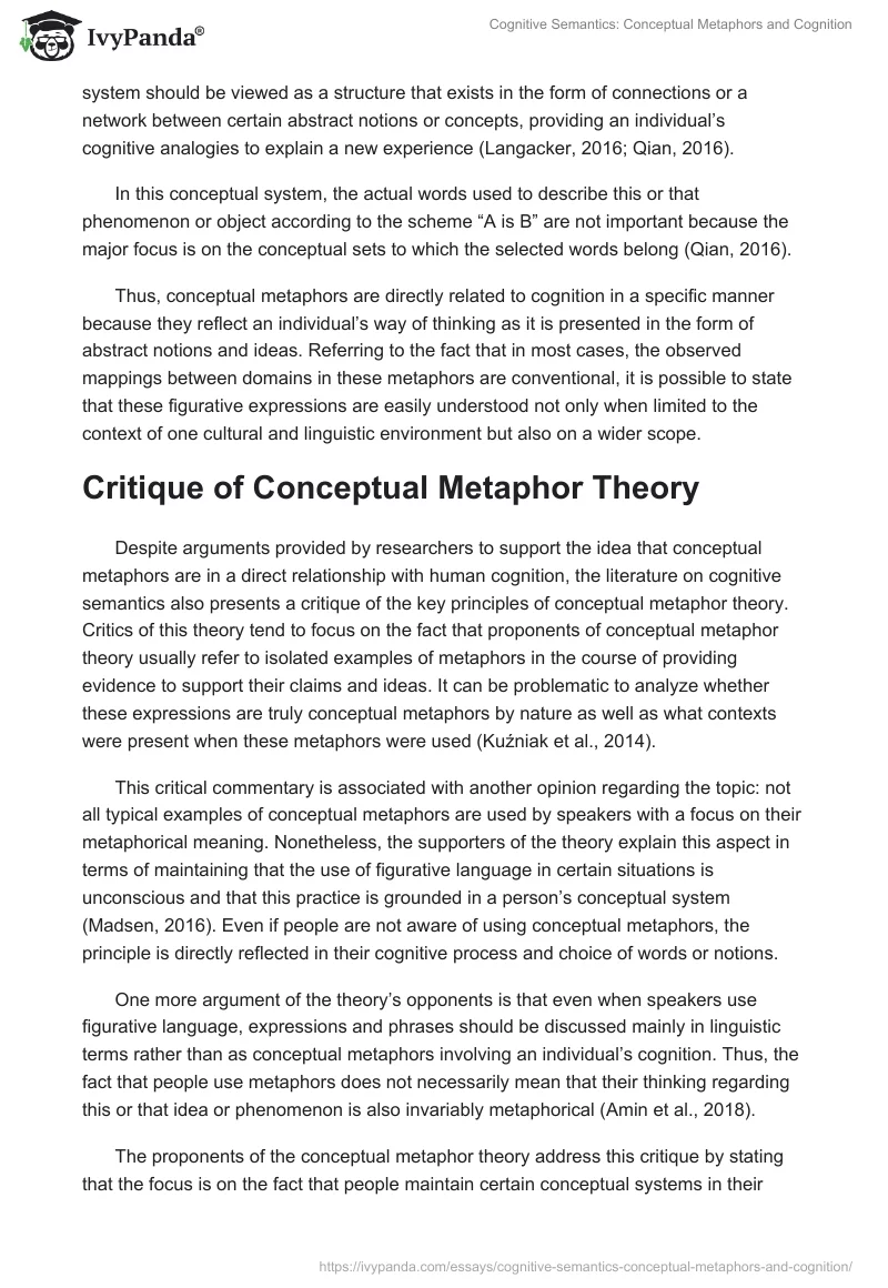 Cognitive Semantics: Conceptual Metaphors and Cognition. Page 5