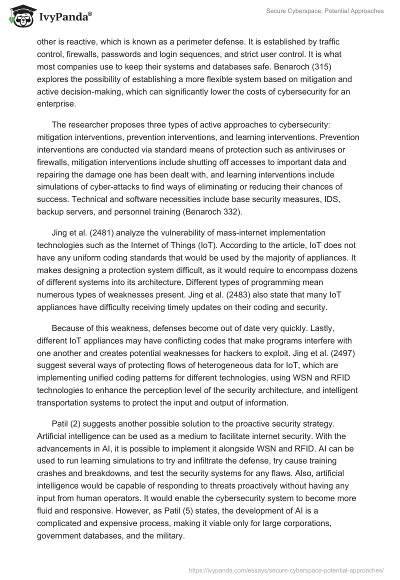 Secure Cyberspace: Potential Approaches. Page 2