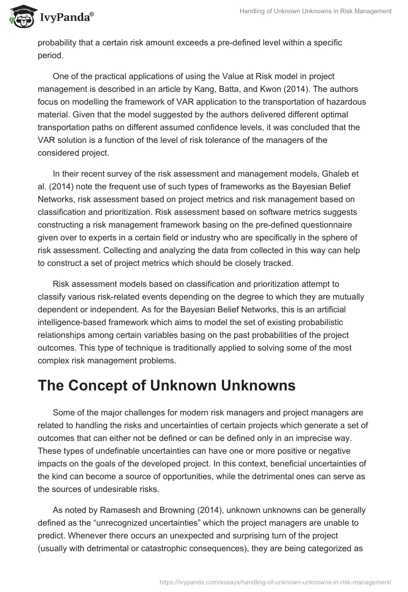 Handling of Unknown Unknowns in Risk Management. Page 3