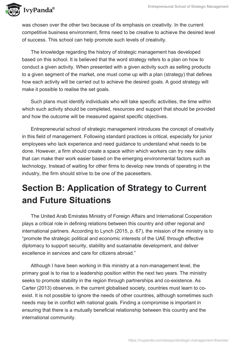 Entrepreneurial School of Strategic Management. Page 2