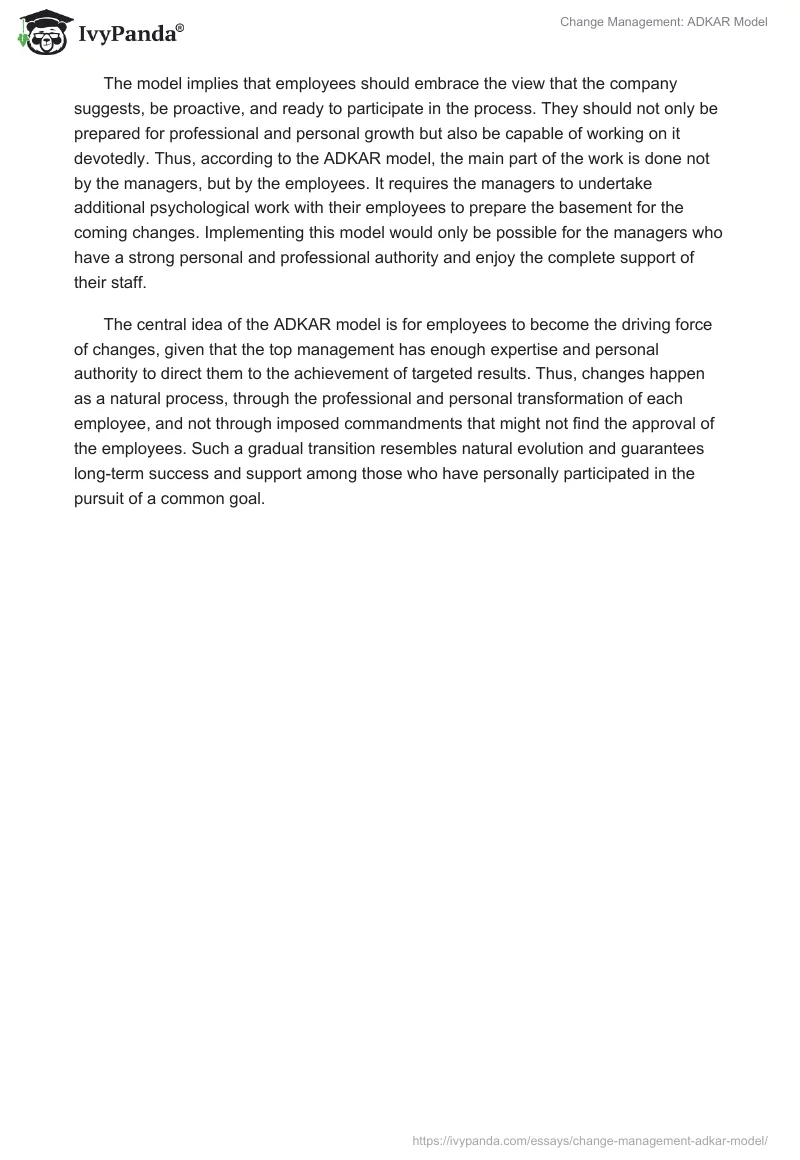 Change Management: ADKAR Model. Page 2