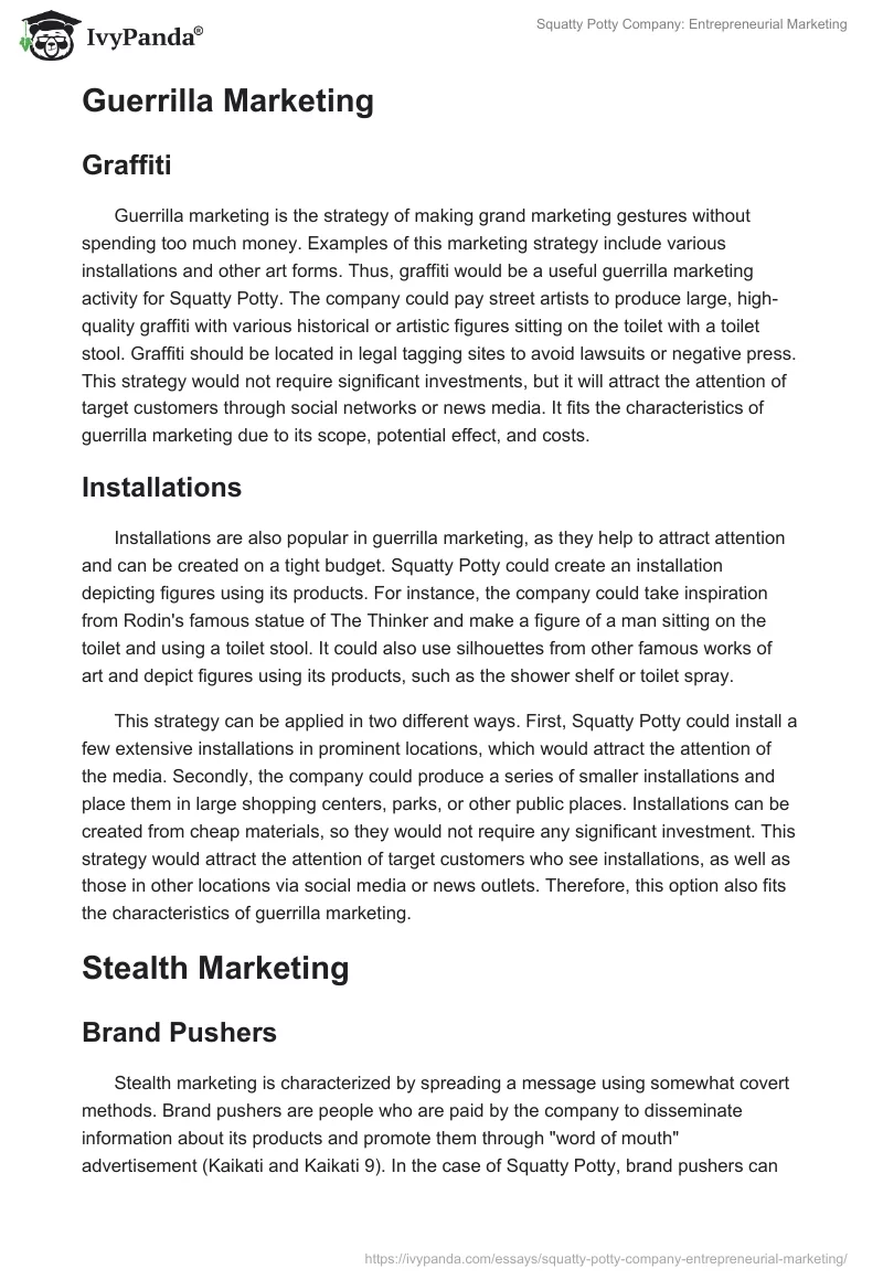 Squatty Potty Company: Entrepreneurial Marketing. Page 3