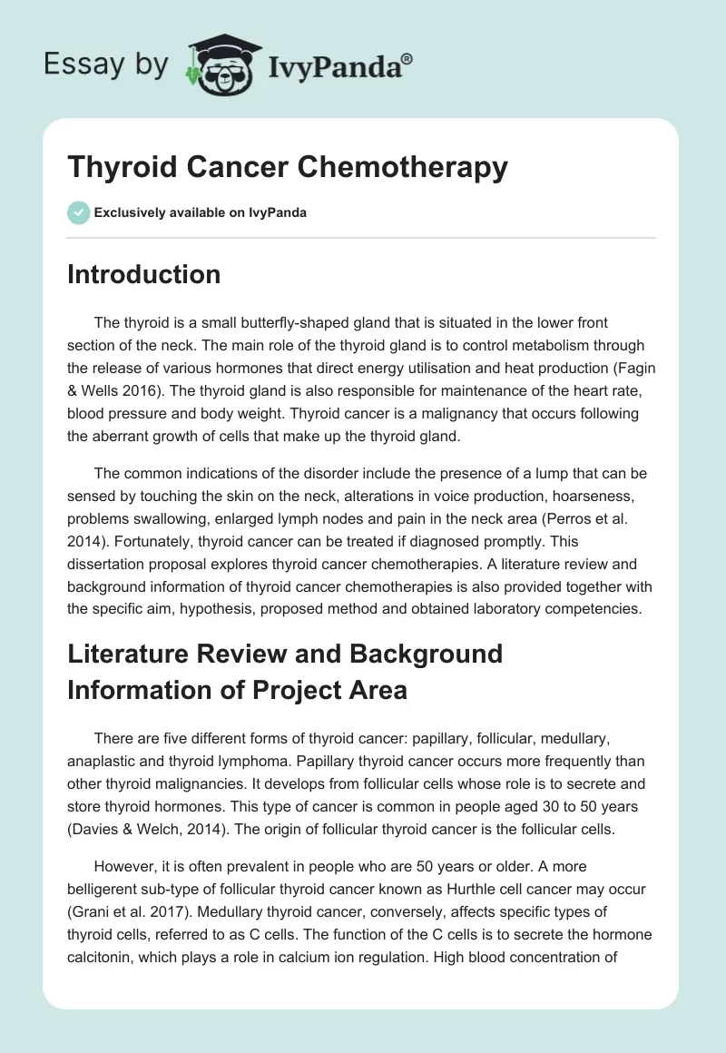 Thyroid Cancer Chemotherapy. Page 1