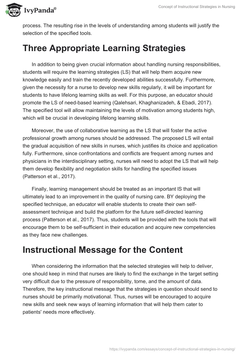 Concept of Instructional Strategies in Nursing. Page 2