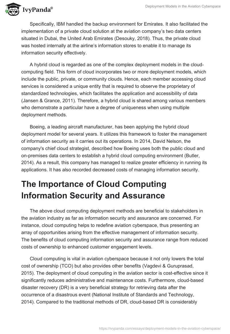 Deployment Models in the Aviation Cyberspace. Page 2