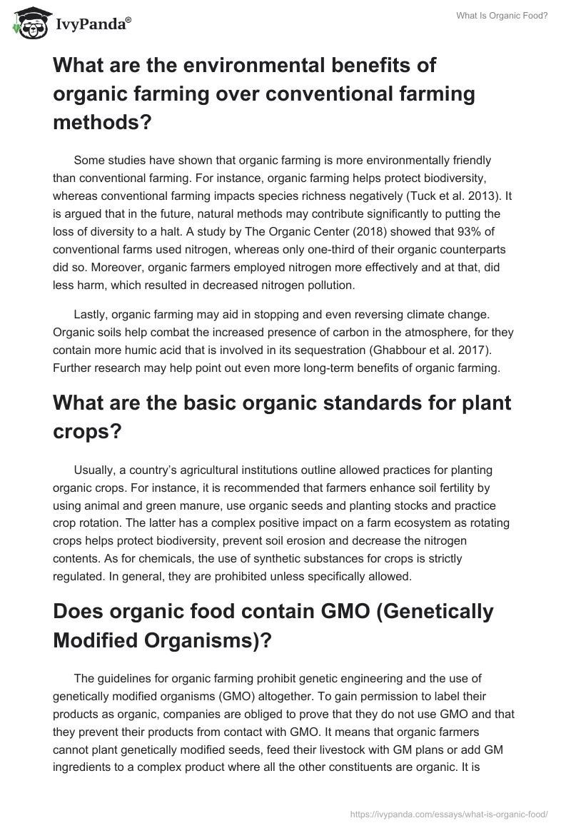 organic food essays