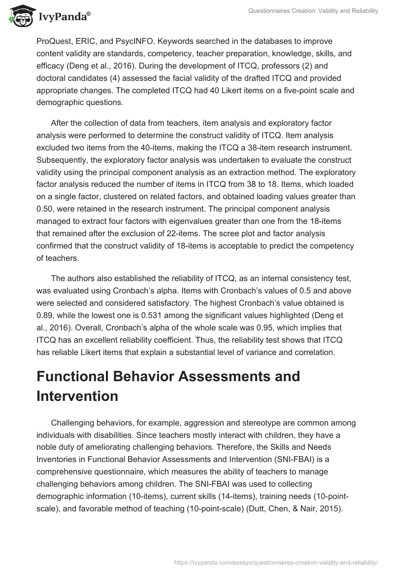 Questionnaires Creation: Validity and Reliability. Page 3