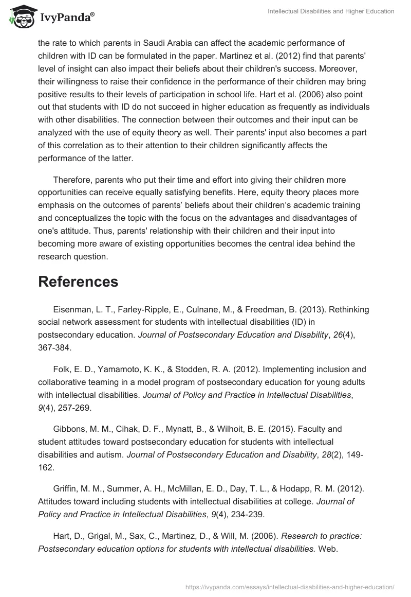 Intellectual Disabilities and Higher Education. Page 4