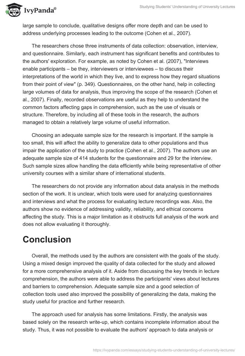 Studying Students' Understanding of University Lectures. Page 2