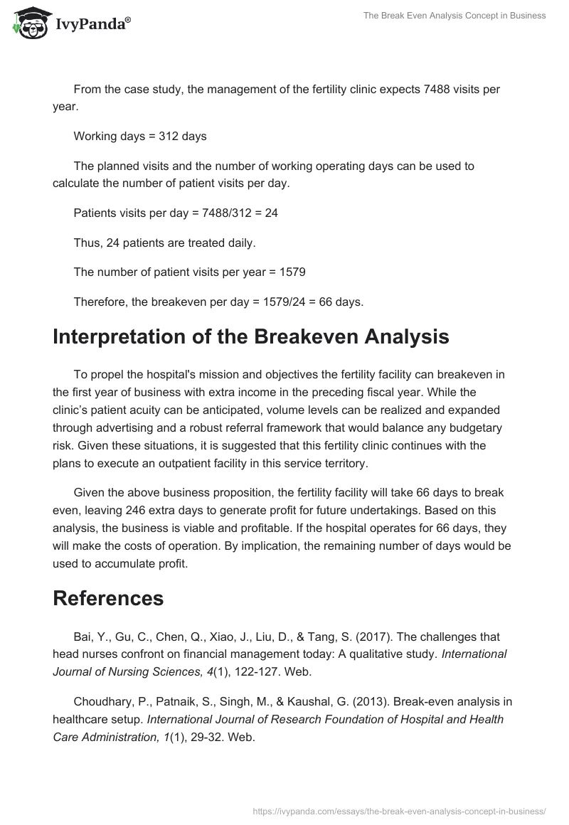 The Break Even Analysis Concept in Business. Page 5