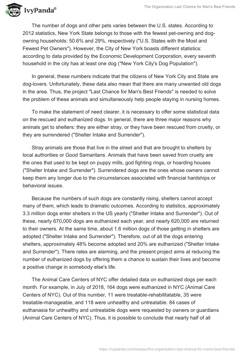 The Organization "Last Chance for Man's Best Friends". Page 2
