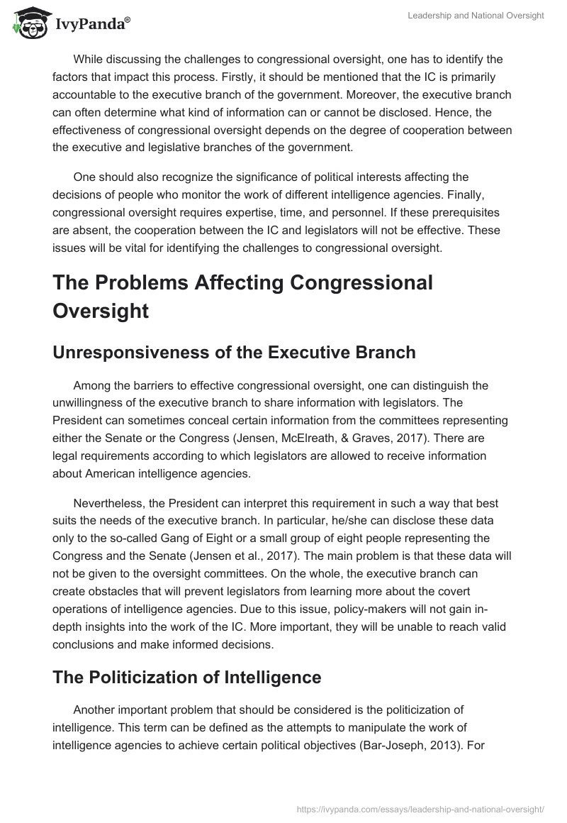 Leadership and National Oversight. Page 2