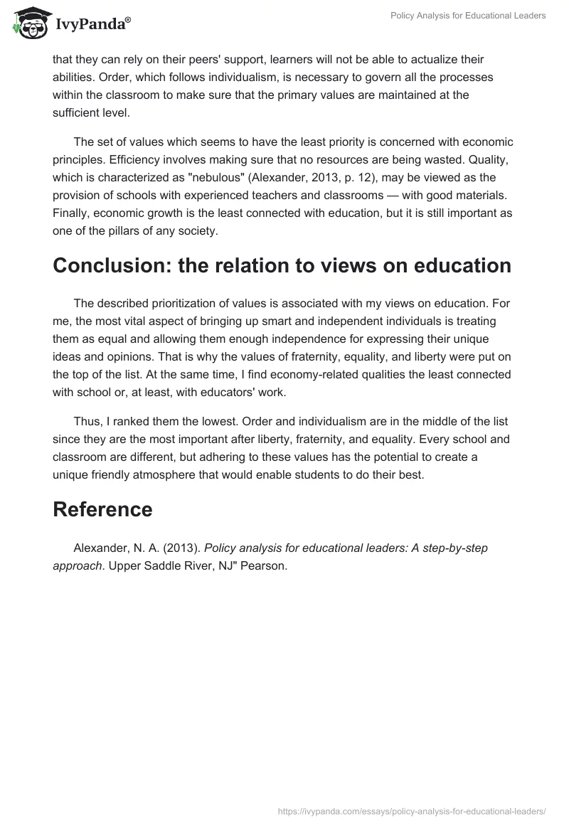 Policy Analysis for Educational Leaders. Page 2