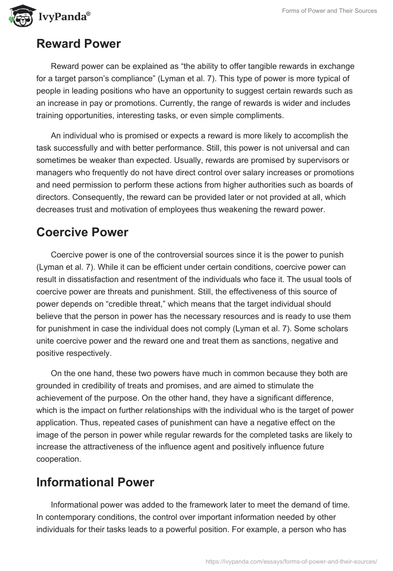 Forms of Power and Their Sources. Page 3