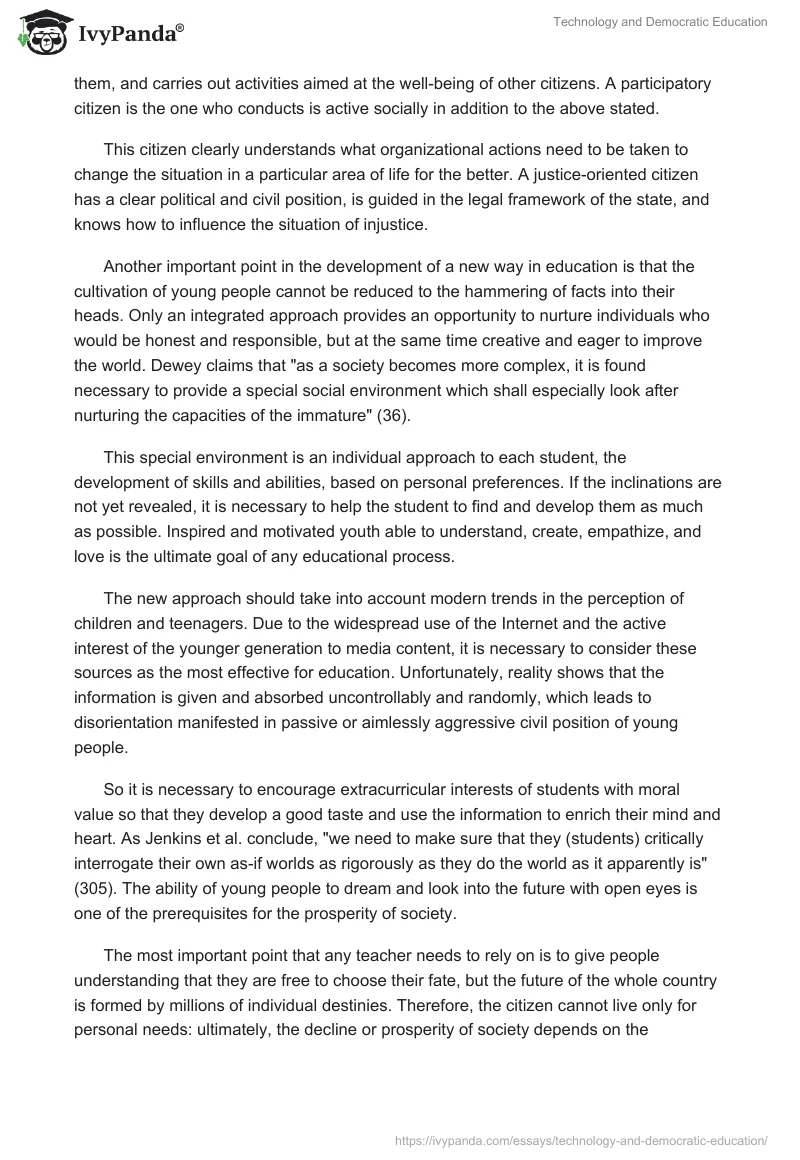 Technology and Democratic Education. Page 2