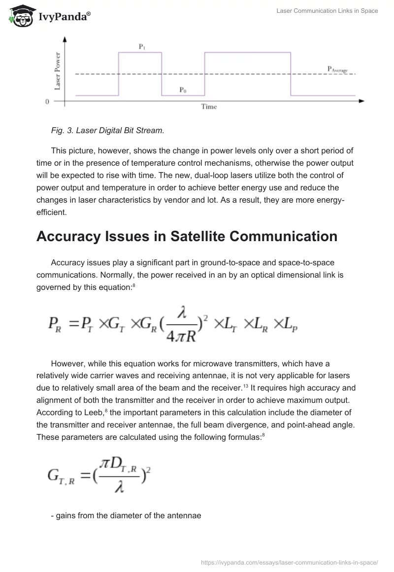 Laser Communication Links in Space. Page 5