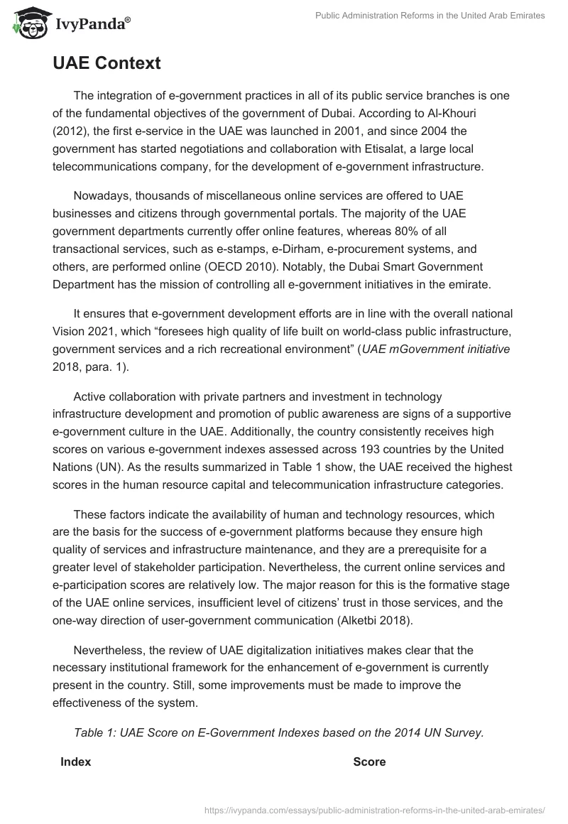Public Administration Reforms in the United Arab Emirates. Page 5