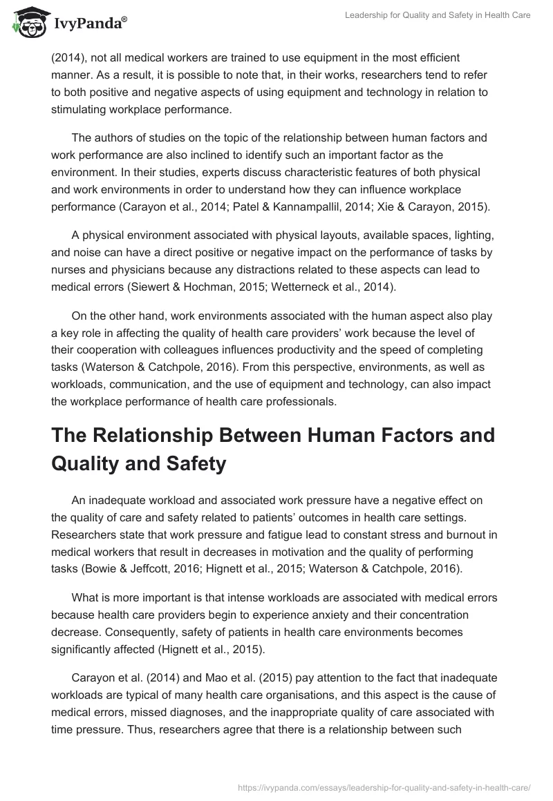 Leadership for Quality and Safety in Health Care. Page 3