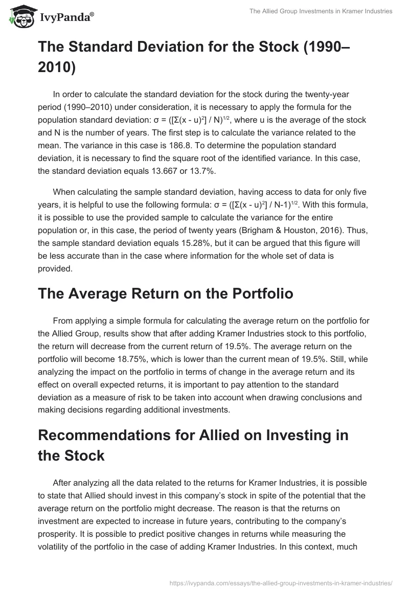 The Allied Group Investments in Kramer Industries. Page 2