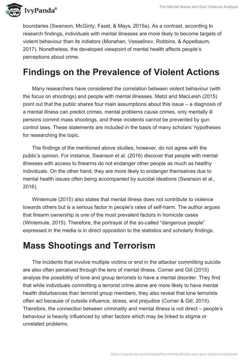 The Mental Illness and Gun Violence Analysis. Page 3