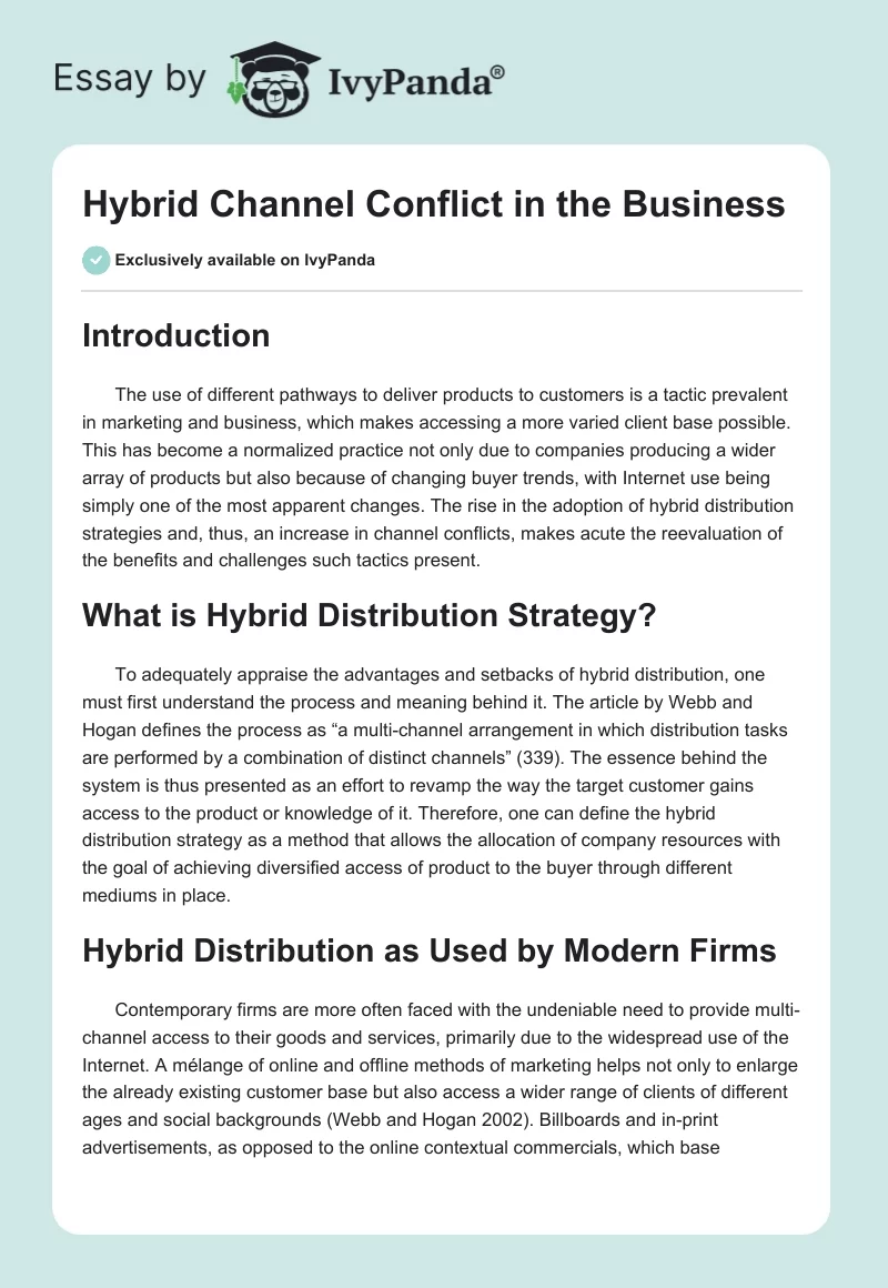 Hybrid Channel Conflict in the Business. Page 1