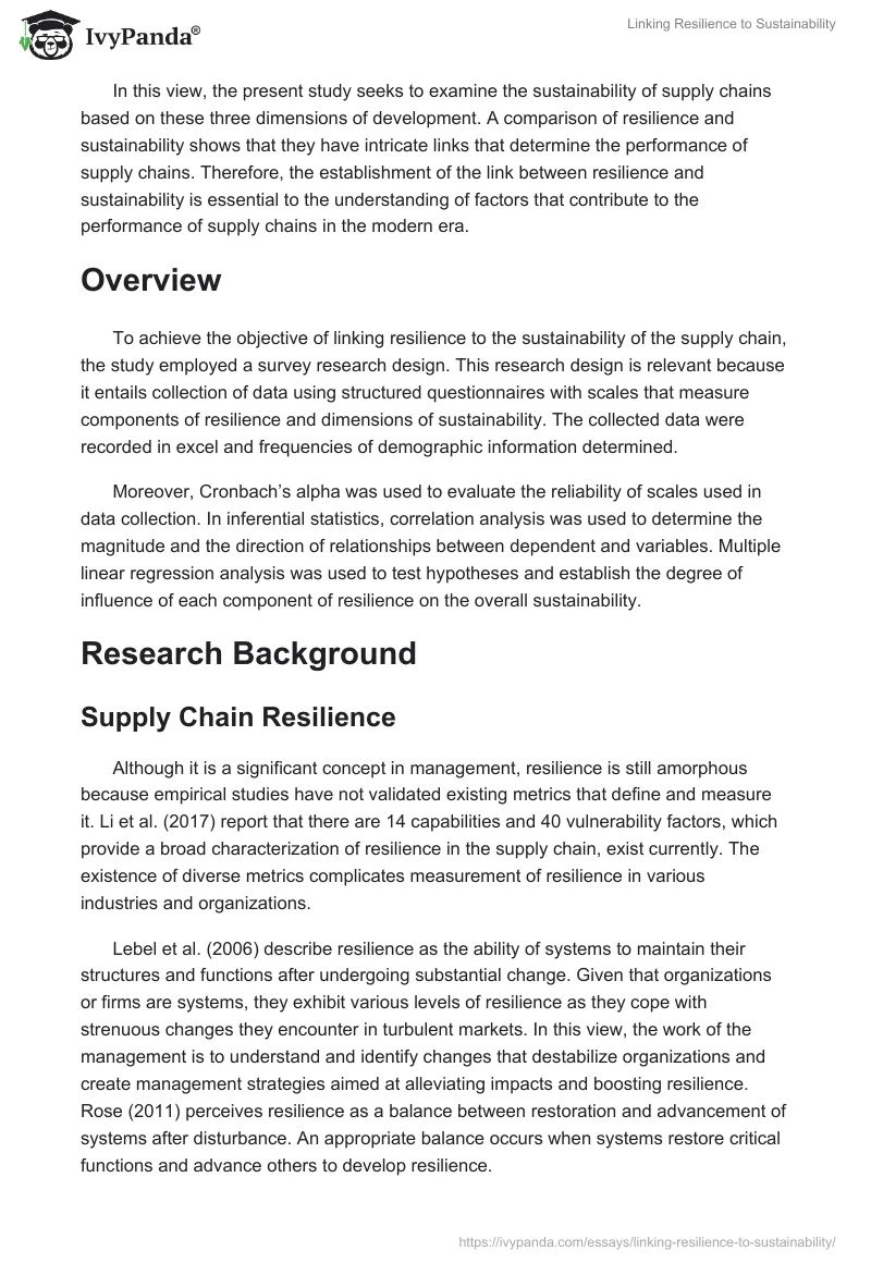 Linking Resilience to Sustainability. Page 2