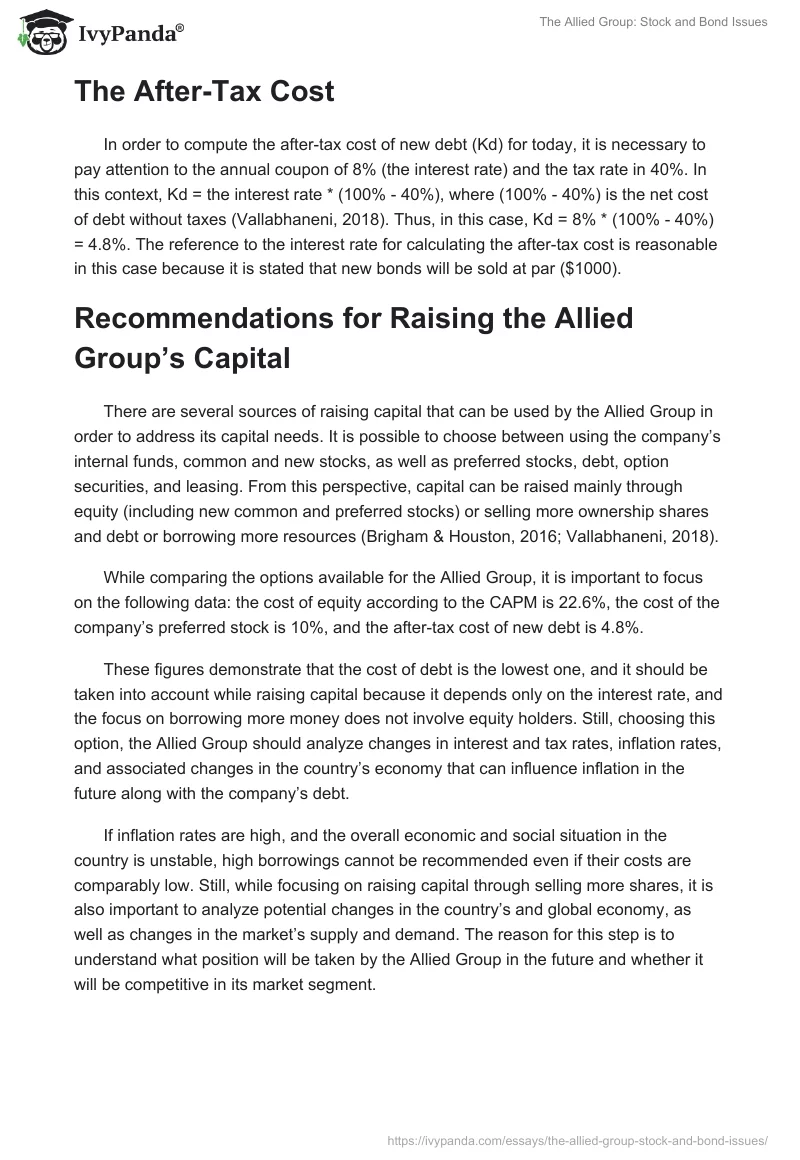 The Allied Group: Stock and Bond Issues. Page 2