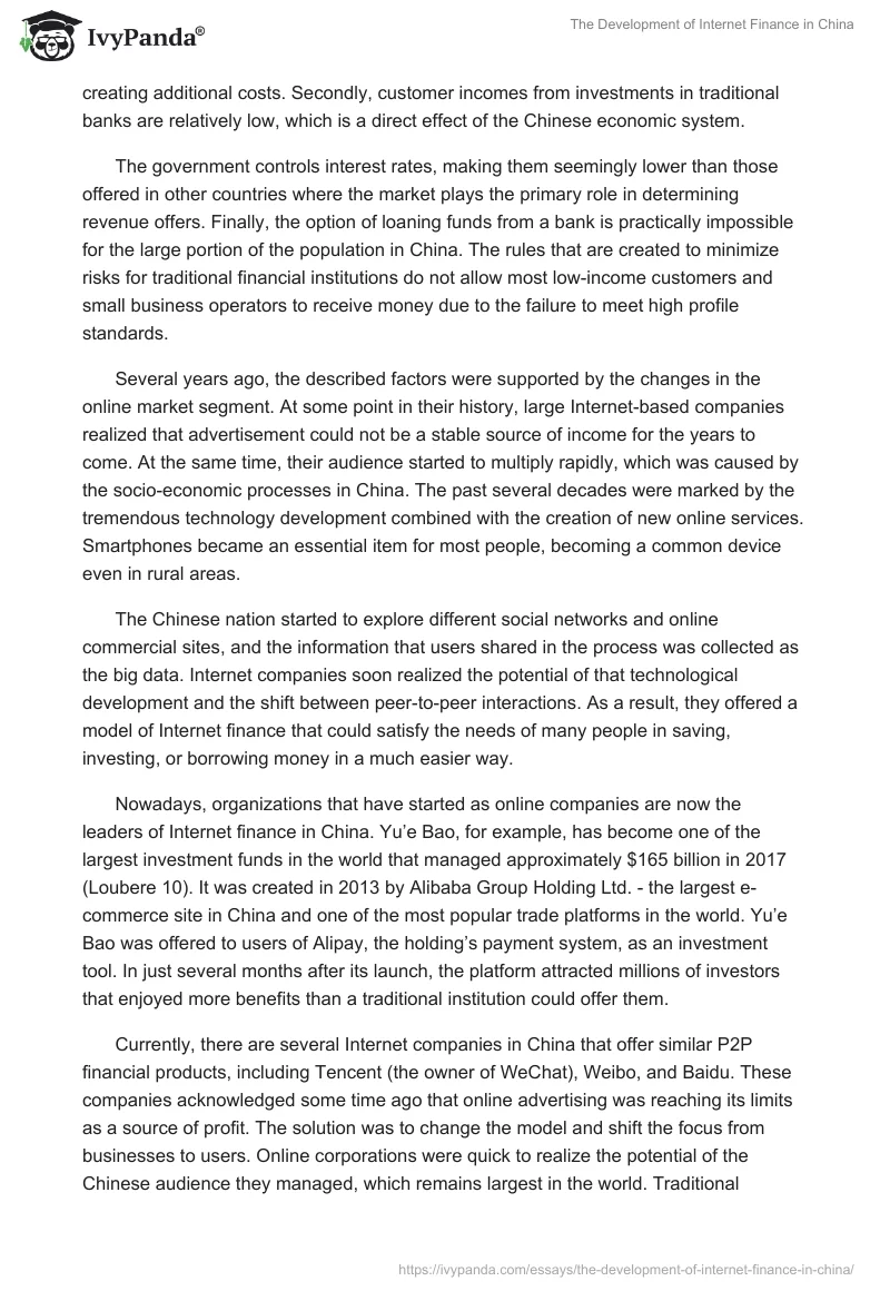 The Development of Internet Finance in China. Page 3