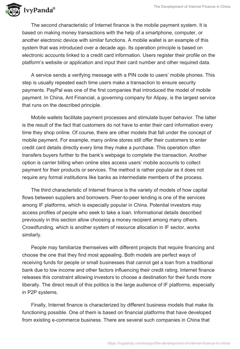 The Development of Internet Finance in China. Page 5