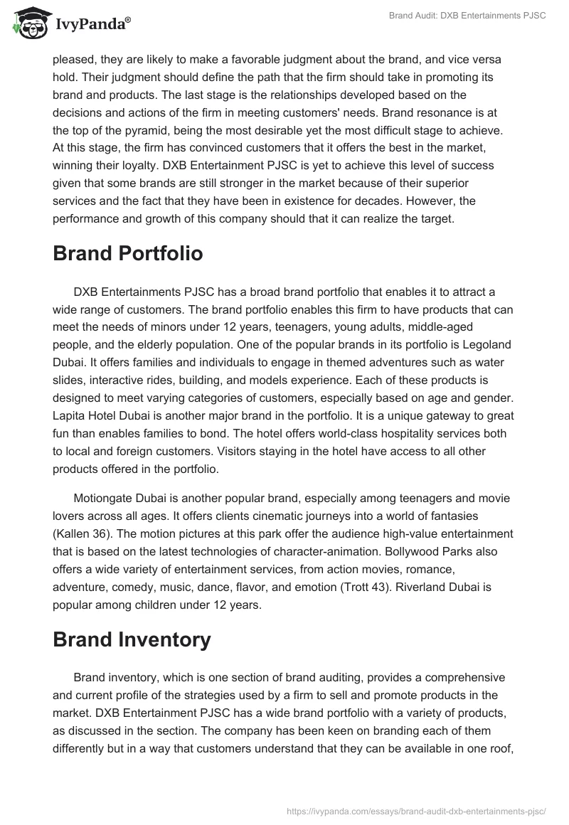 Brand Audit: DXB Entertainments PJSC. Page 5