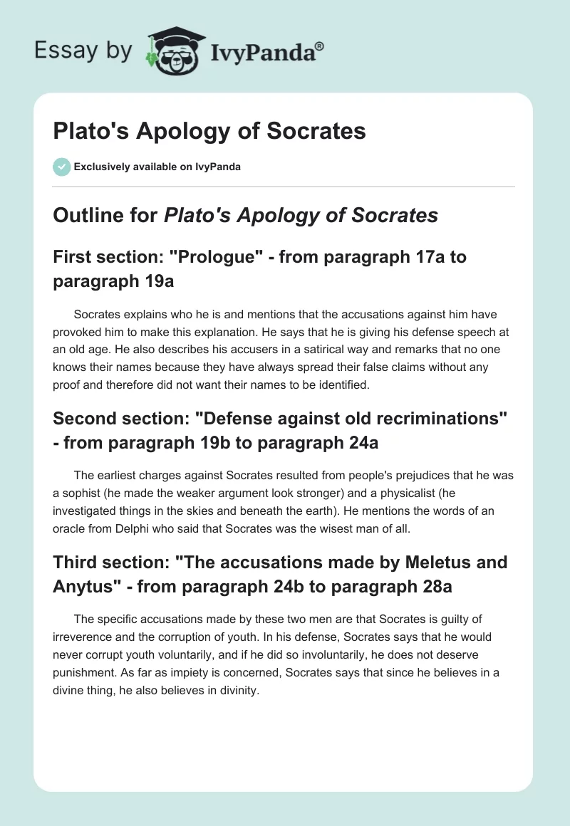 Plato's Apology of Socrates. Page 1