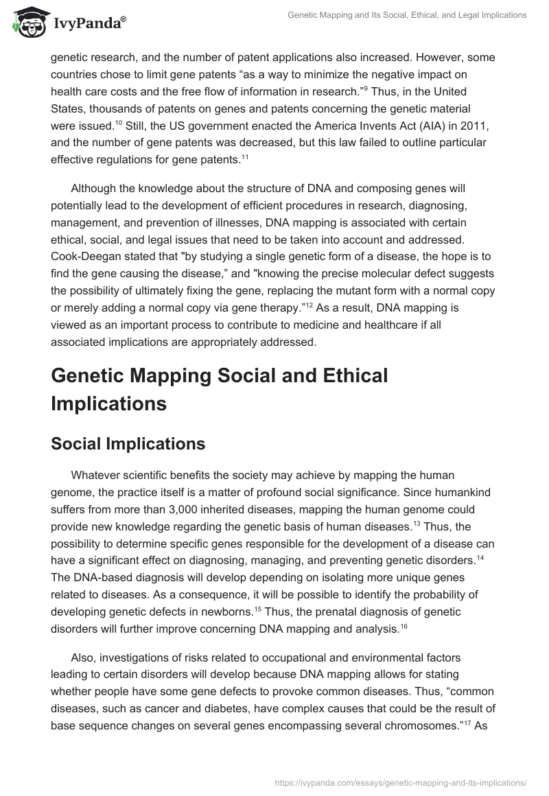 Genetic Mapping and Its Social, Ethical, and Legal Implications. Page 2