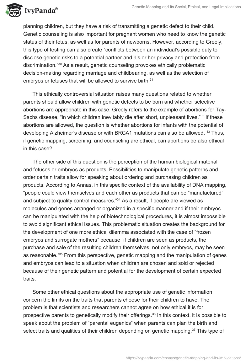 Genetic Mapping and Its Social, Ethical, and Legal Implications. Page 5