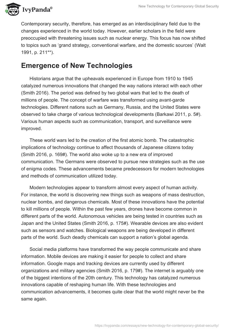New Technology for Contemporary Global Security. Page 2