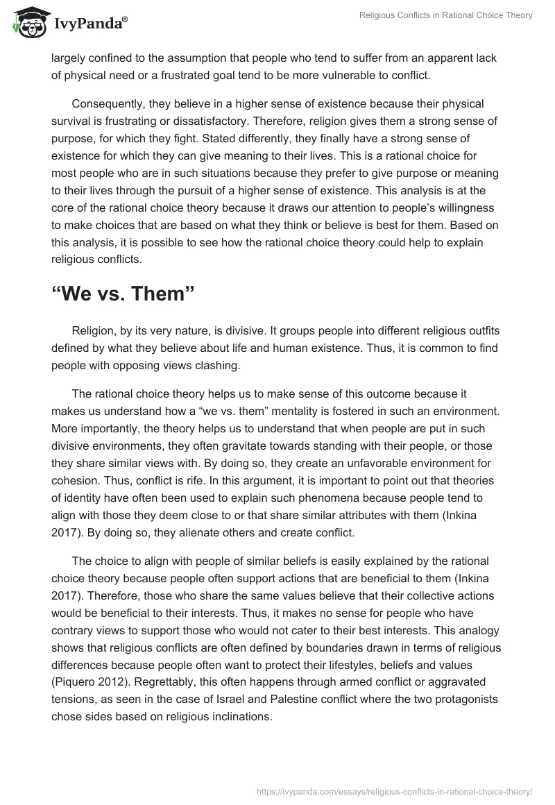 Religious Conflicts in Rational Choice Theory. Page 3