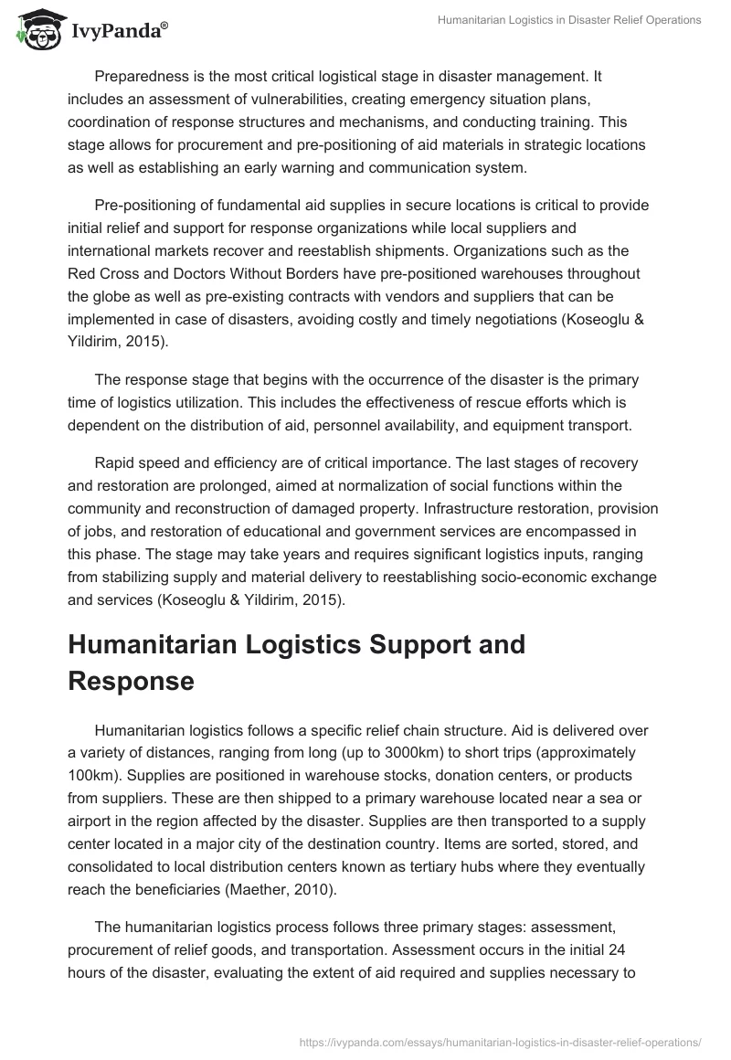 Humanitarian Logistics in Disaster Relief Operations. Page 3