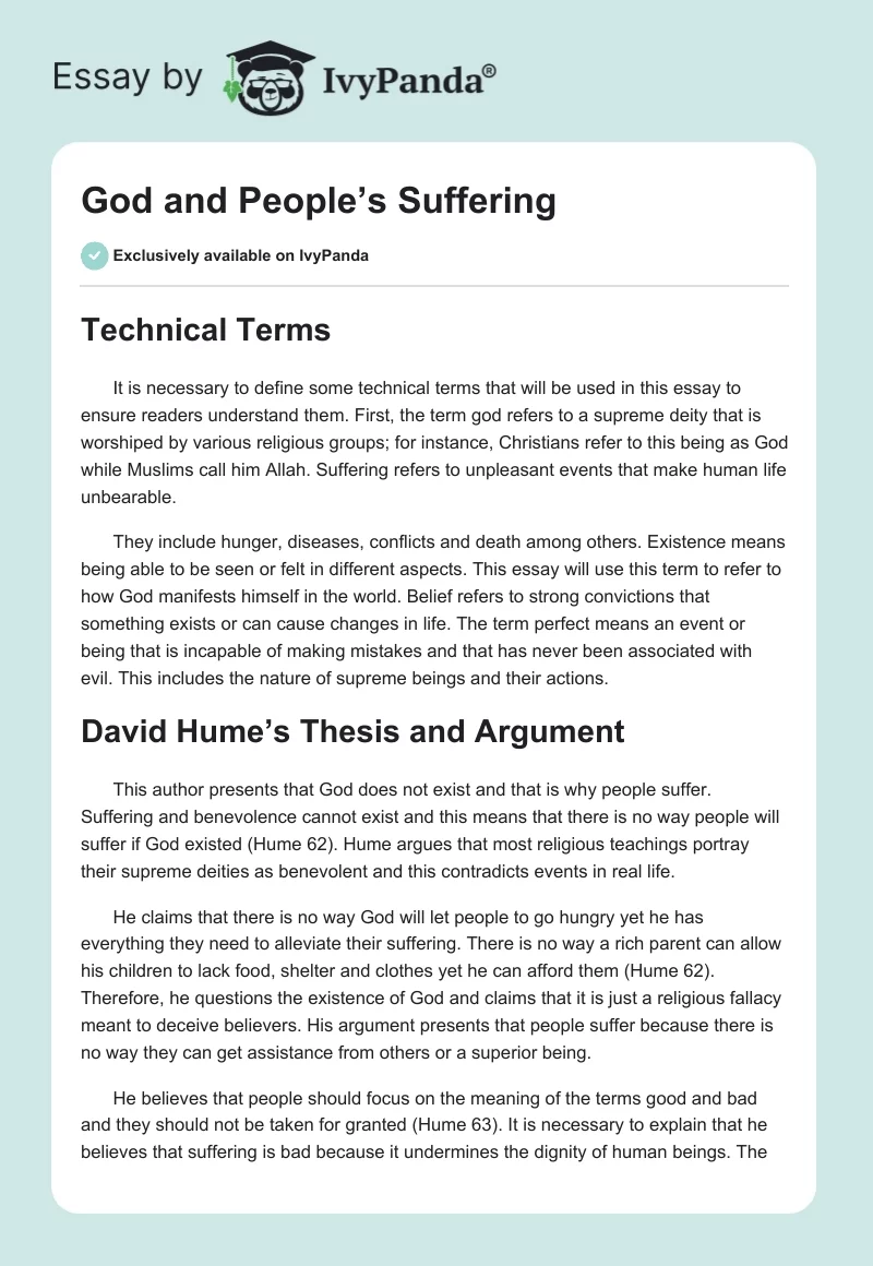 God and People’s Suffering. Page 1