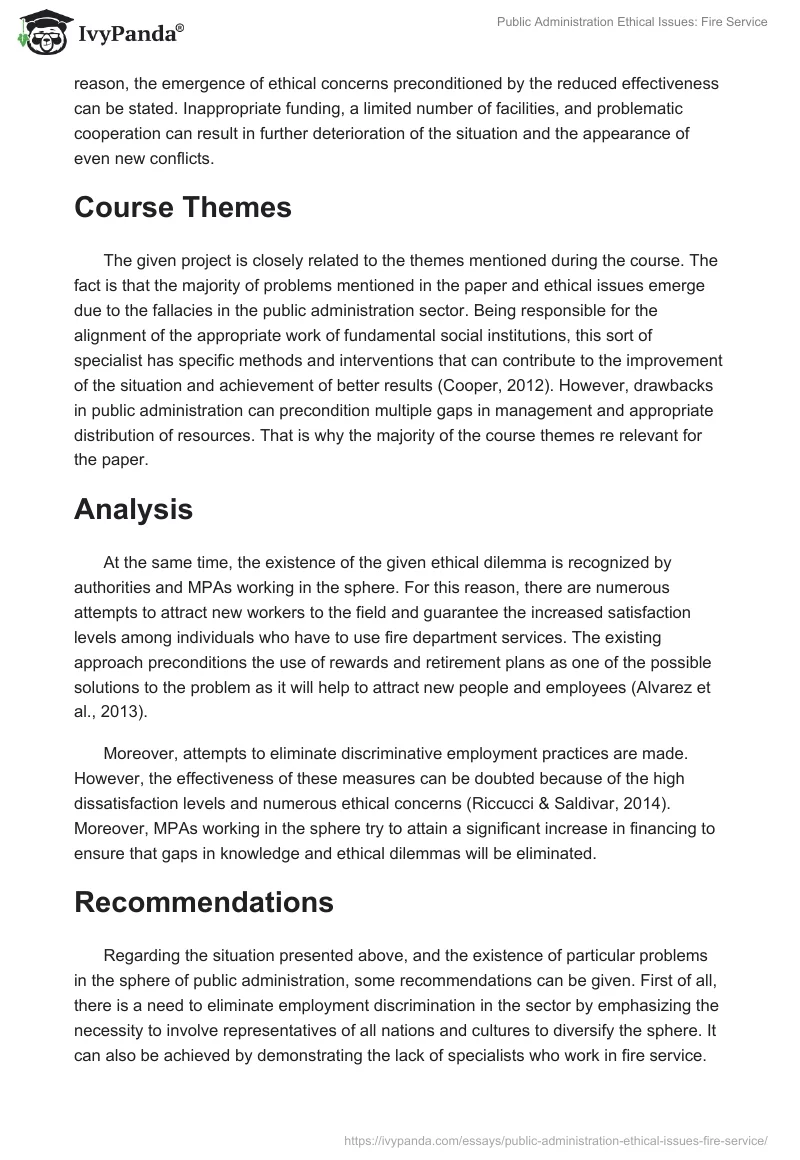 Public Administration Ethical Issues: Fire Service. Page 4