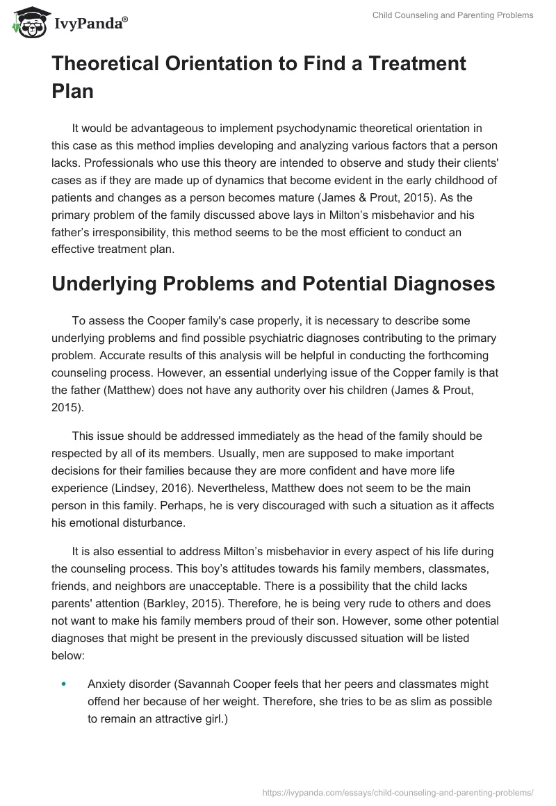 Child Counseling and Parenting Problems. Page 2
