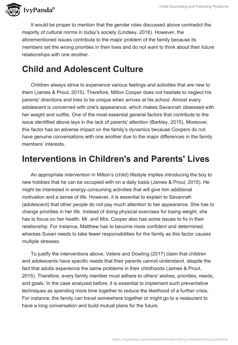 Child Counseling and Parenting Problems. Page 5