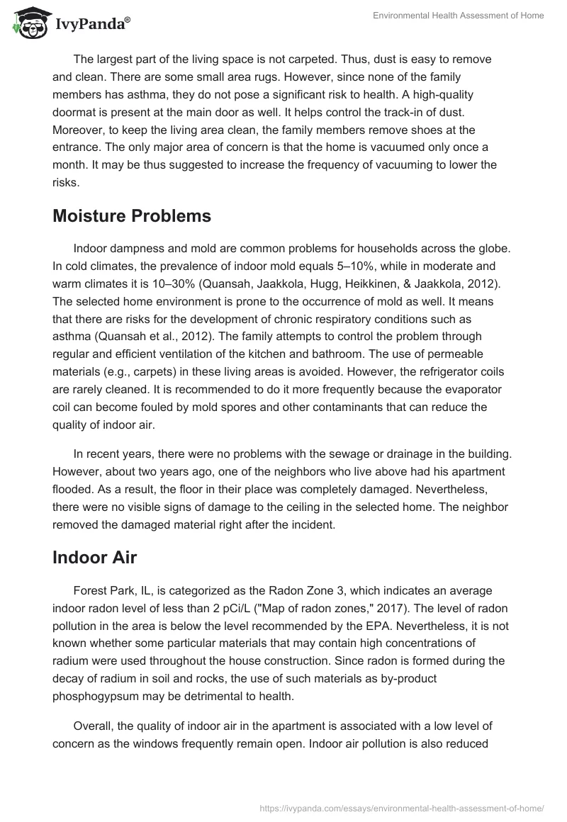 Environmental Health Assessment of Home. Page 3